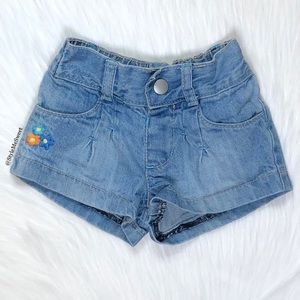 Gymboree denim shorts with embroidered flowers